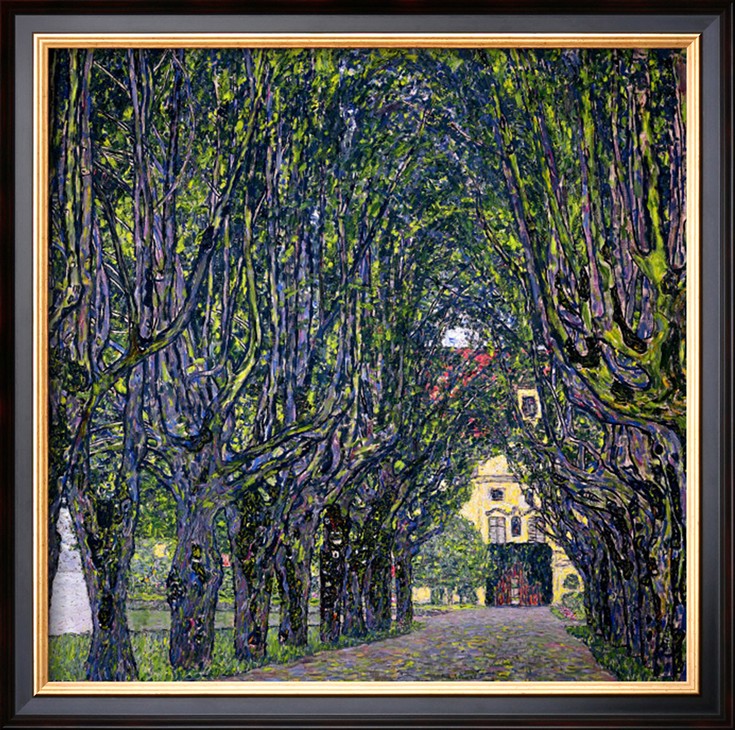 Tree Lined Road Leading To The Manor House At Kammer, Upper Austria, 1912 - Gustav Klimt Painting